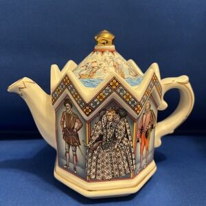 Vtg James Sadler Elizabeth 1 Queen Of England Teapot Staffordshire England 6"
